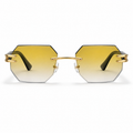 CATERSIDE New Men's Frameless Sunglasses Fashion Polygonal Gradient Mirror Lenses Metal Frame Women's Party Outdoor Sun Glasses