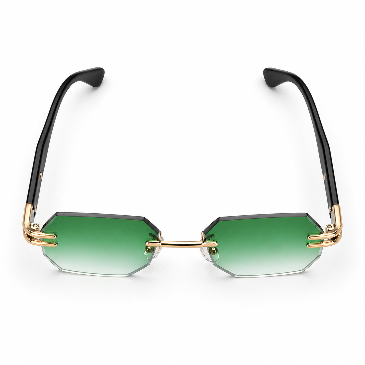 CATERSIDE New Men's Frameless Sunglasses Fashion Polygonal Gradient Mirror Lenses Metal Frame Women's Party Outdoor Sun Glasses